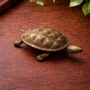 Vintage Brass Turtle Trinket Box, Hinged Shell Jewelry Box, Mid Century Decor