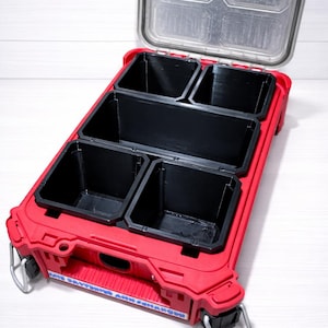 black packout compatible Modular Tool Box Organizer Bins | 5-Piece Stackable Hardware Storage