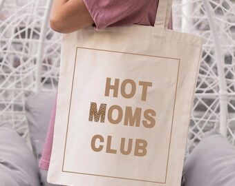 Hot Moms Club Tote Bag: Recycled Cotton Blend, Leopard Print