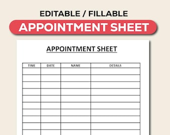 Appointment Tracker Printable | Doctor & Business Meeting Scheduler | Personal Appointment Log | A4 Size PDF Download