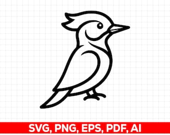 Woodpecker SVG, Bird PNG Cricut Cut File Forest, Design | Digital Download