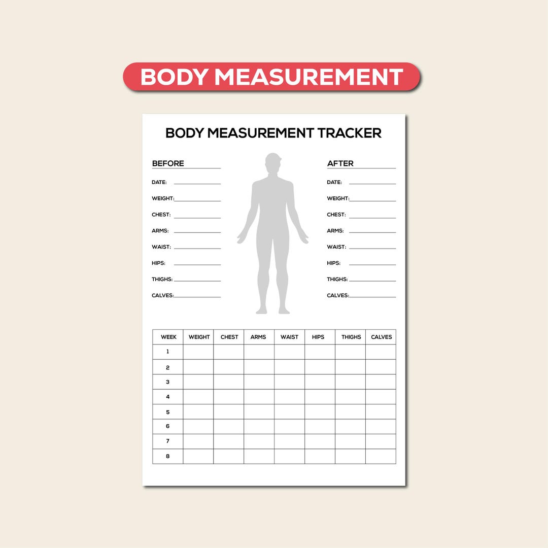 Body Measurement Tracker: 8-week Fitness Progress Sheet (A4 PDF) - Etsy