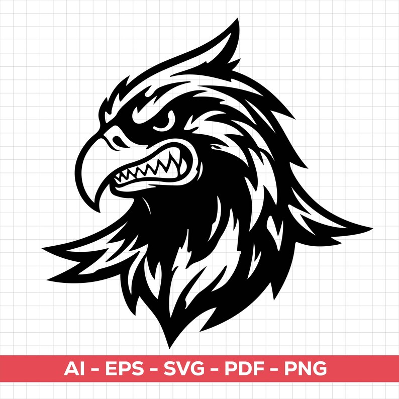 Aggressive Eagle SVG, Bird Clipart for Cricut & Silhouette | PNG EPS ...