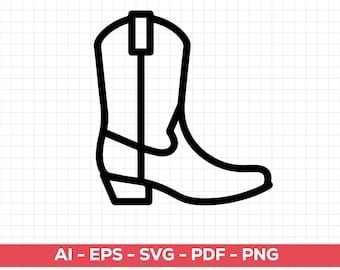 SVG per stivali da cowboy western / Clipart per rodeo country, file di taglio per adesivi su maglietta (download immediato)