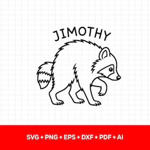 Plik PNG SVG z Jimothy Raccoon, wirusowy plik Cricut z Seattle Raccoon, zabawny projekt sublimacji Trash Panda, natychmiastowe pobranie