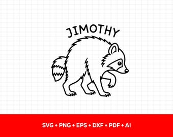 Jimothy Raccoon PNG SVG File, Viral Seattle Raccoon Cricut Cut File, Funny Trash Panda Sublimation Design, Instant Download