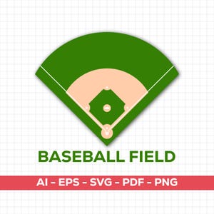 Baseball Field SVG, Baseball Diamond Field PNG, Baseball Field PNG, Baseball Field Silhouette, Vector File, Digital Download