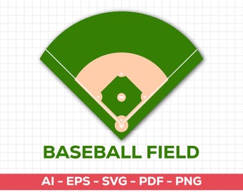Baseball Field SVG, Baseball Diamond Field PNG, Baseball Field PNG, Baseball Field Silhouette, Vector File, Digital Download