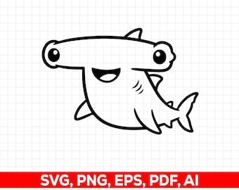 Cape Cod Hammerhead Shark SVG, Vector, PNG (Digital Download)