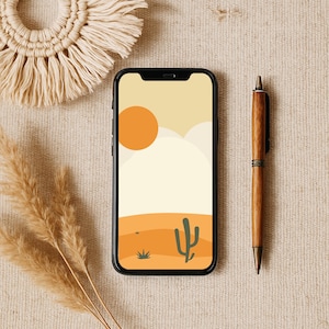 Desert iPhone Wallpaper | Boho Summer Lock Screen | Minimalist Phone Background | Digital Download
