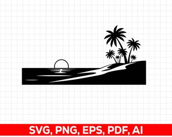Sommer-Strand-Svg Png: Wetter geschnitten bereit Digital Design für Cricut Silhouette