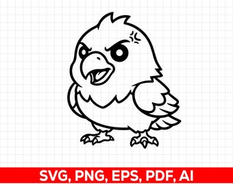 Aggressiver AdlerSvg Png: Schnittfertiges digitales Design für Cricut Silhouette
