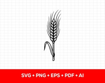 Wheat Grain PNG SVG File, Farm Sign Logo Cricut Cut File, Agriculture Sublimation Design, Instant Download