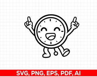 Lustige Uhr SVG PNG Schnittdatei, Cricut Design