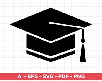 Diploma SVG, PNG: Graduation Degree Silhouette (Digital Download)