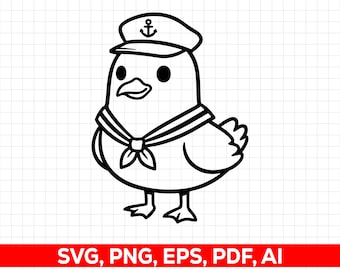 Sailor Möwe SVG: Maritime Clipart (Schnittdatei) Digital Download
