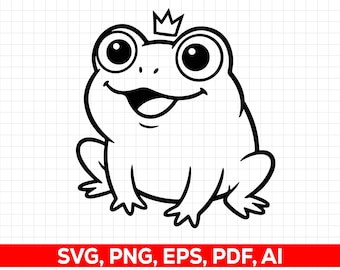 Lustiger Frosch-Svg Png: Schnitt-fertiges digitales Design für Cricut Silhouette