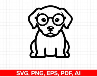 Corporate Dog Puppy SVG Png: Cut Ready Digital Design For Cricut Silhouette