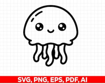 Qualle-Svg Png: Schnitt bereit Digital Design für Cricut Silhouette