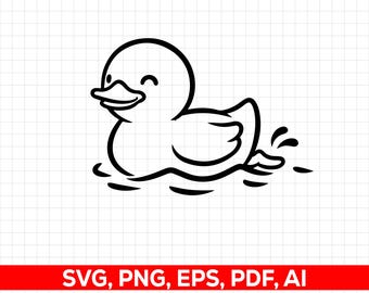 Schwimmen Ente SVG Png: Schnitt bereit Digital Design für Cricut Silhouette