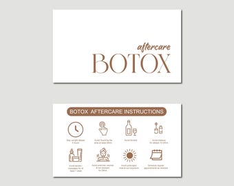 Botox Aftercare Cards | Printable Anti-Wrinkle Care Card | Printable Clinic Client Instructions | Cosmetic Nurse Business