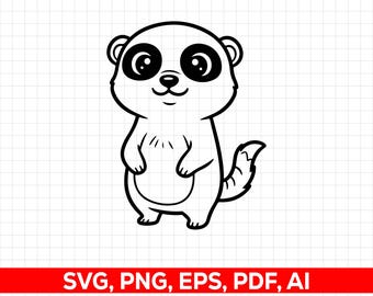 Erdmännchen Plotterdatei, Erdmännchen Design, Erdmännchen Silhouette, Erdmännchen Vektor, Erdmännchen Grafik, Tier Plotterdatei, Erdmännchen geschnitten Datei