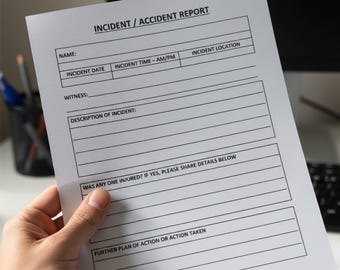 Incident Report Template | Printable Business Form (A4) (Digital Download)