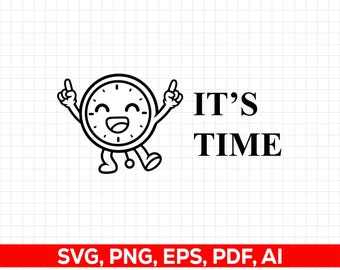 Lustige Uhr Es ist Zeit SVG | Stranger Things Schnittdatei | Cricut & Silhouette | Digitaler Download