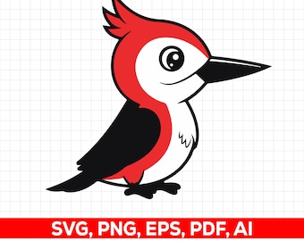 Woodpecker SVG, Bird PNG Cricut Cut File Forest, Design | Digital Download