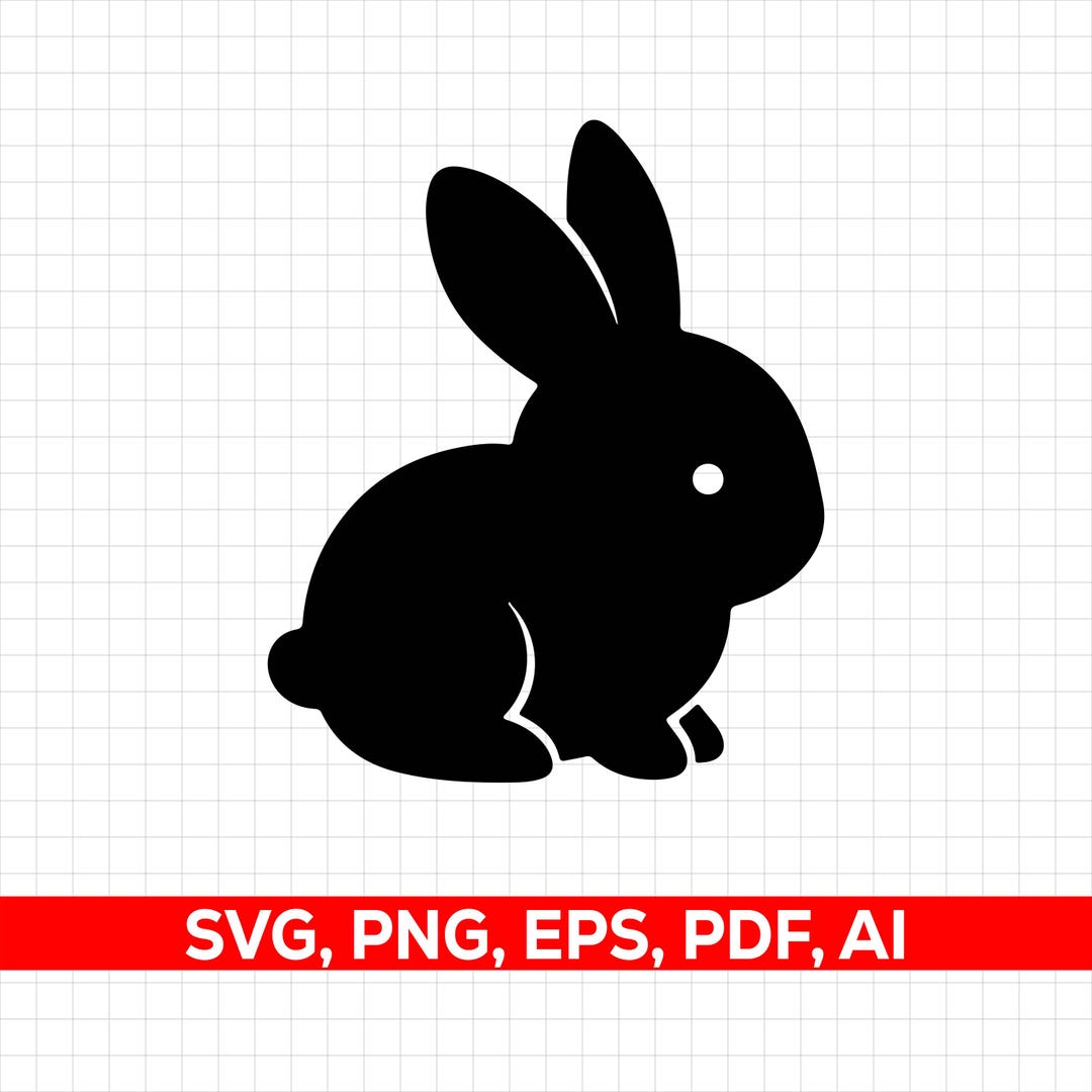 Easter Bunny Silhouette Svg Png: Minimalist Rabbit Cut Design for ...