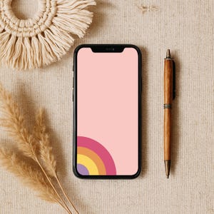 Rainbow iPhone Wallpaper: Abstract Boho Lock Screen (Digital Download)