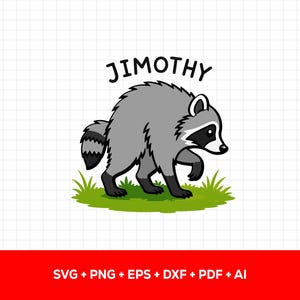 Plik PNG SVG z Jimothy Raccoon, wirusowy plik Cricut z Seattle Raccoon, zabawny projekt sublimacji Trash Panda, natychmiastowe pobranie