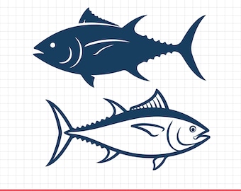 Tuna Fish Vector Art, Seafood Design, SVG, PNG, PDF (Digital Download)