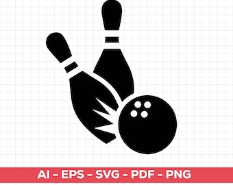 Bowling SVG Clipart: Ball & Pin Cut File (Digital Download)