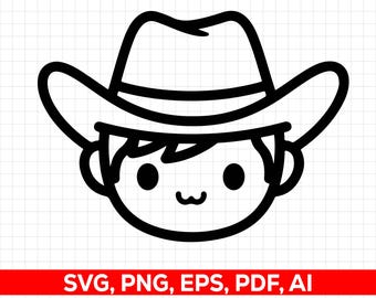 Cara de vaquero SVG: Archivo de corte para láser CNC (Descarga digital)