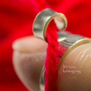 Custom-made to your size, crochet knitting rings provide a comfortable and snug fit, ensuring you can work for hours without discomfort sil plated brass