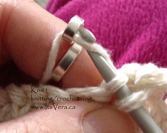 Custom made tension ring for knitters and the crocheters, tension rings made to fit your finger perfectly, even stitches, finger thimbles