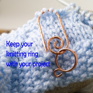 The original 2 loop knitting rings or crochet rings, knitting thimble, crochet patterns, double yarn rings, knitting pattern rings for gifts image 8