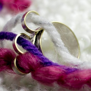 Original 3 loop knitting tension rings, crochet stranding rings, multi yarn guide ring, more consistent tension, even stitches