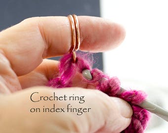 Original custom 1-2 loop crochet & knitting tension rings, arthritis crochet rings, copper rings, crochet tools, yarn rings, stranding ring