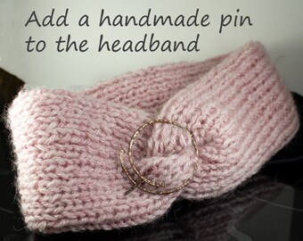 Knitting, knitted headband, easy to knit double layer headband, using a knitting ring, yarn ring, stranding ring, handmade knitting rings