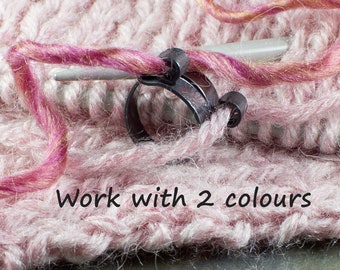 Black bespoke 2 loop yarn rings, crochet rings, knitting rings, crafting gifts, yarn gifts, gifts for knitters, birthday gifts, knitting