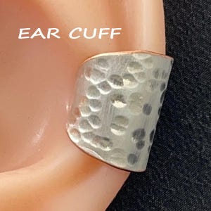 Industrial inspired ear cuffs, brushed silver ear cuffs, unique ear cuffs, no piercing earrings,  brushed metal ear cuffs