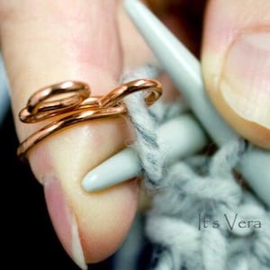 Original 2 loop knitting crochet rings, custom made, better tension, double yarn faire isle knitting
