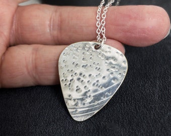 Guitar pick necklace on chain necklace makes a great gift for guitar players and musicians, music jewelry, love birthday gift ideas