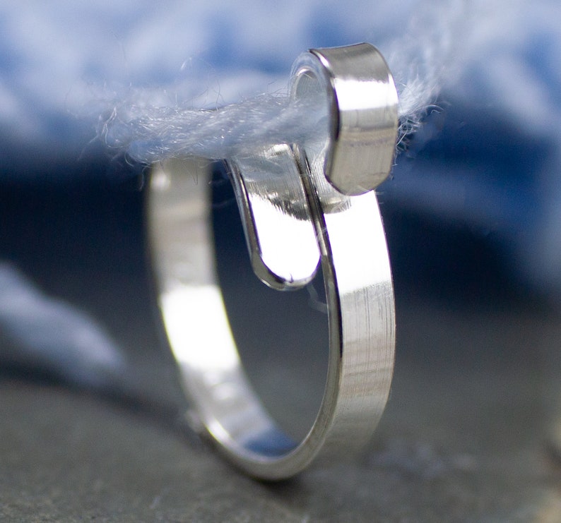 Custom-made to your size, crochet knitting rings provide a comfortable and snug fit, ensuring you can work for hours without discomfort Sterl silver plain