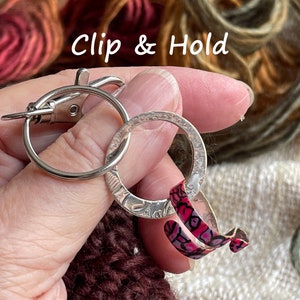 The original 2 loop knitting rings or crochet rings, knitting thimble, crochet patterns, double yarn rings, knitting pattern rings for gifts image 9