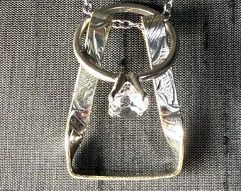 Ring Holder Necklace, Silver Plated Brass, holds several rings, handmade, various designs, slip your rings on or off quickly, nurses, cooks
