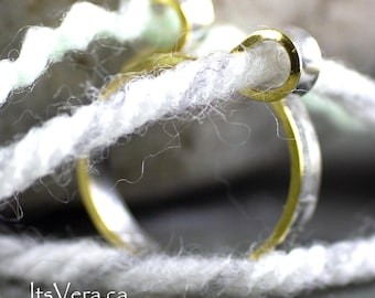 Original 2 loop Knitting Crochet Tension Rings, custom made, consistent stitch tension, relieves pain from arthritic fingers