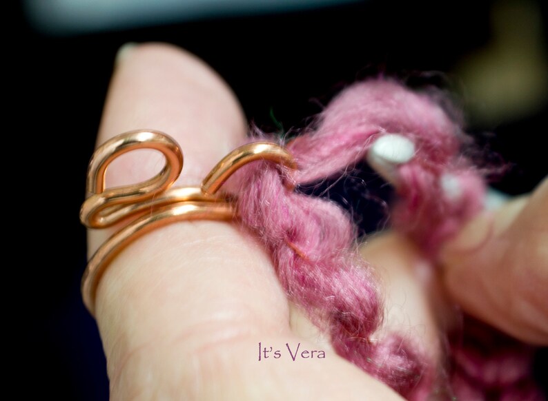 Spiral Knit pin stitch keeper arthritis ring crochet gift Etsy